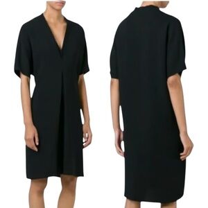 Vince Dark Navy V-Neck Short Sleeve Tunic Midi Dress Small